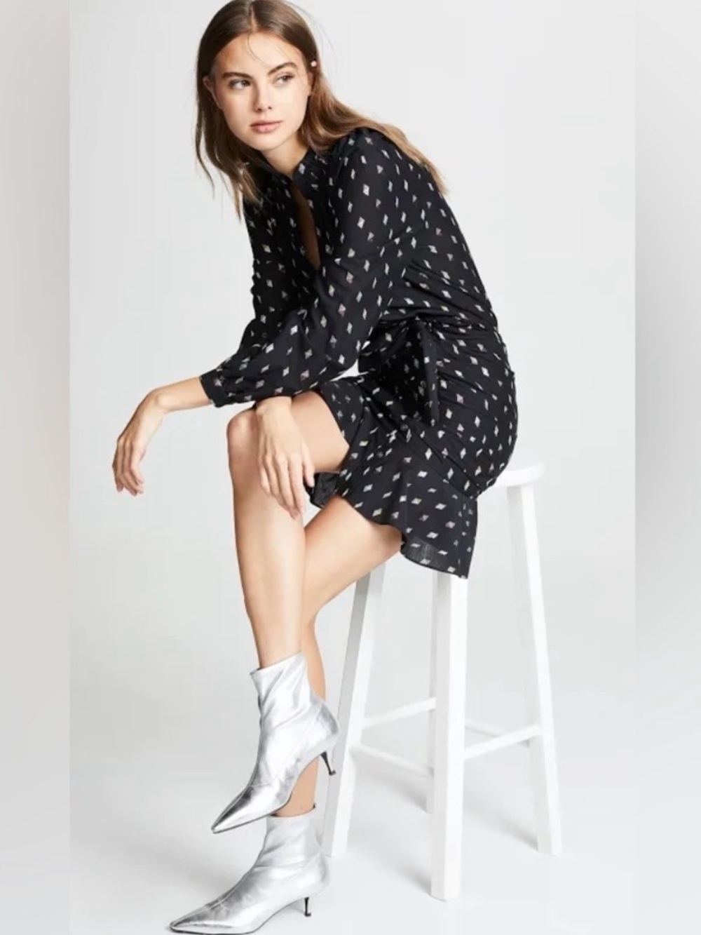 NWT Veronica Beard Alia Dress in Black Multi Size 0